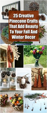 This fall and winter, you need these creative pine cone crafts to add to your home decor! Pine cones are so pretty and make your home look so festive. Make these DIY pinecone crafts to add to your fall and winter decor! #crafts #diy #winter #homedecor #decoration #fall