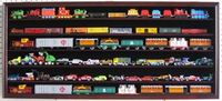 Large HO Scale Train Display CaseRack Cabinet Wall Mounted Shadow Box w/ UV Protection- Lockable-Mahogany Finish at Amazon