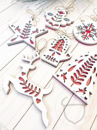 Laser Folk Art Ornament Bundle Set of 8#svg #easy #decor
