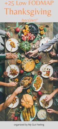 A dinner table with food and guests eating, pictured from top