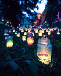 Forget paper bag luminaries...mason jars are the way to go. Save those spaghetti sauce jars or find cast-offs at the thrift store then use a little white glue to apply recycled tissue paper to the outsides of the jars...drop in some beeswax tea lights and you've just made magic...