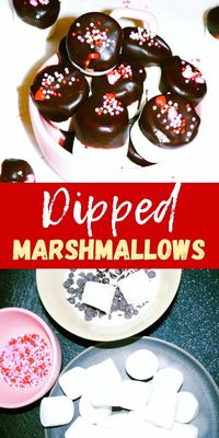Valentine's Day Desserts are super easy to make! These dipped marshmallows are the best no bake desserts. Kids will love these chocolate marshmallows, covered with chocolate and Valentines sprinkles.