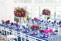 This was a bridal shower for one of our brides who wanted something Kentucky Derby inspired. She gave me just about complete creative freedom with a few constraints we had to keep in mind: space, dimension, number of guests, and budget. The linen was my very first choice to start our design process, which wasn’t my client’s favorite, but she trusted in our process and our ability to build upon what we wanted to create with her in mind. For some fun, we added a few pink cushions at the tables.