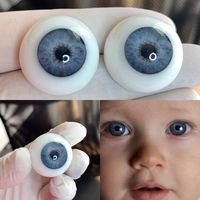 20mm eyes. Half round. Handmade fiberglass eyes. $5 OFF new product special! COLOR: Lake blue These eyes are handmade in fiberglass and with human iris edition (copy or similar).they are durable (they won't break) but you should avoid going to the oven.They can be cleaned with diluent, water and neutral soap.It’s