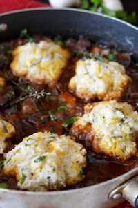 Guinness beef stew with cheddar herb dumplings from Host the Toast