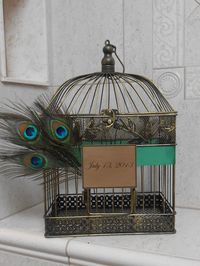 Peacock Wedding Birdcage Cardholder / Card Box. $60.00, via Etsy.