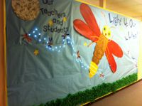 Eric Carle Firefly, with lights, May bulletin board