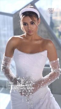 Stunning straless wedding gown from the 2023 Bridal collection by Sadek Majed.