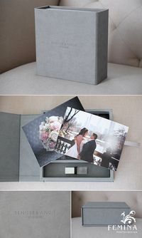 Medium Proof Box (holds 200 Prints) upgraded 5x7 size. Material: Stanton Cloud with name & date imprinting in modern font (blind).
