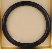 $65.32 Luxury Genuine Leather Real Snake Skin Car Steering Wheel Covers 15 inch 38CM - Black
