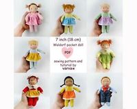 Waldorf pocket doll 7 inch (18 cm) tall PDF sewing pattern and tutorial