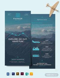 Instantly Download Travel Agency DL Card Template, Sample & Example in Microsoft Word (DOC), Adobe Photoshop (PSD), Adobe InDesign (INDD & IDML), Apple Pages, Microsoft Publisher, Adobe Illustrator (AI) Format. Available in 4x9 Inches + Bleed. Quickly Customize. Easily Editable & Printable.