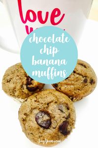 You won't miss the extra sugar in this moist + tender chocolate chip banana muffin recipe. It's sneaky espresso powder enhances the chocolate and a touch of cinnamon adds an unexpected depth of flavor.#healthymuffins #muffins #lowsugar #healthyrecipes #afterschoolsnacks #healthysnacks