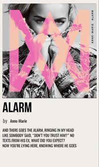 minimal poster of the song alarm by anne-marie