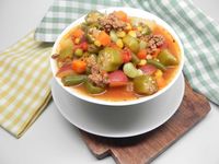 This easy okra soup features can be made with fresh, frozen, or canned vegetables - make sure to include lots of tomatoes, okra, lima beans, and potatoes.