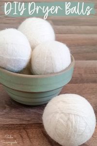 A greener, more eco-friendly way of life is easier than you may think. These dryer balls are made from 100% wool yarn found at the thrift store, so this is an upcycling idea, too! DIY dryer balls are a GREAT natural fabric softener and are a non-toxic alternative to dryer sheets. AND they're easy to make, as well!