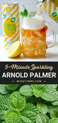 This sparkling Arnold Palmer recipe is simple, made with just two ingredients. Perfect for leisurely sipping on a hot summer's day. Try this non-alcoholic drink on a boat, by the pool, or in a hammock! Just a few things and about 5 minutes of time is all you need to mix up this tasty summer drink.
