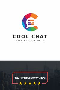 Cool Chat C Letter Logo: multifunctional logo that can be used in technological companies, in companies and applications for software development, construction