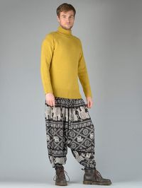 Sarouel imprimé éléphants (homme) - Forgotten Tribes - Vêtements ethniques