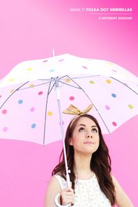 polka dot umbrellas DIY | designlovefest