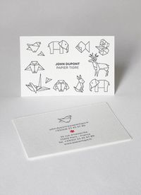 business cards cartes de visite papier tigre customization personnalisation origami