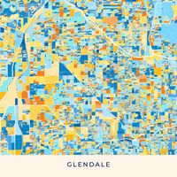 Glendale, Arizona, USA, colorful poster map template. Many details and fine gradations for web and print productions. This map of Glendale contains ty... ... #template #vector #download #map #citymap #colorful #wallart #printable #urban #area #hebstreit