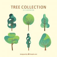 Collection d'arbres dans le style 2d Vec... | Free Vector #Freepik #freevector #freearbre #freenature #freeforet #freeappartement