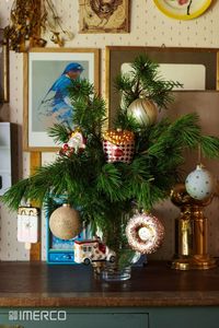 Hæng dine funky julekugler på et par grangrene og mærk julestemningen der spreder sig. // Decorate a couple of pine branches for a cozy Christmas atmosphere.