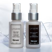 Get A.M and P.M hydration in a beautiful, giftable limited edition box! Lysere Daily Face Moisture is a lightweight, hydrating lotion with Nordic antioxidant-rich ingredients to help guard against skin stressors. Lysere Night Recovery Cream is an intensive moisturizer fortified with plant oils that provides a veil of noticeable moisture.