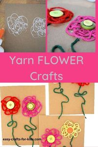 Yarn Flower Craft for Kids #yarncrafts #flowercrafts