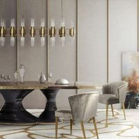 Minimalism is all about finding beauty in simplicity. The CELL RUG has quite a basic design but a lovely color combination that brings life to this dining room. It is an unusual rug that you won’t find anywhere else but here. It’s not for nothing that this rug is one of the best-selling dining room area rugs.