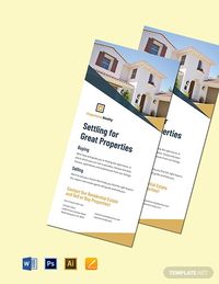 Instantly Download Real Estate Promotional Rack Card Template, Sample & Example in Microsoft Word (DOC), Adobe Photoshop (PSD), Apple (MAC) Pages, Microsoft Publisher, Adobe Illustrator Format. Available in 4x9 Inches. Quickly Customize. Easily Editable & Printable.