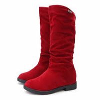 Women Warm Solid Color Suede Winter Snow Mid-calf Boots - US$33.99