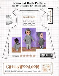 Free Hooded Raincoat PDF Doll Clothes Patterns – Free Doll Clothes Patterns