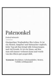 Mit diesem tollen Posterr überrascht ihr den bestn Patenonkel der Welt ganz bestimmt.