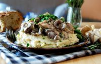 fricasse pleurotes et polenta