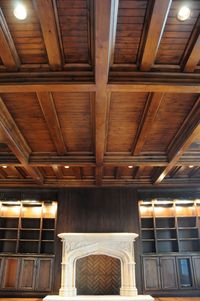faux coffered ceiling stained - Google Search