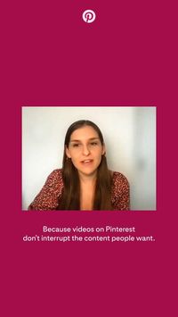 Your video ad (and budget) can have more impact on Pinterest. Why? Because people don't skip or scroll past video here. They actually watch it. And they take action afterwards.https://business.pinterest.com/en-gb/insights/video-on-pinterest/?utm_source=Paid_Pinterest&utm_campaign=pbm_VideoEffectiveReachEMEA_UK_Q42021&utm_medium=PaidMedia&utm_pai=Advertiser