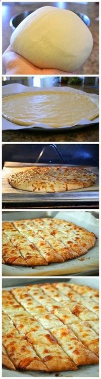 Fail-Proof Pizza Dough and Cheesy Garlic Bread Sticks ~ Freshdreamer