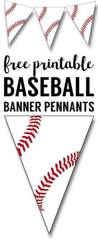 Free Printable Baseball Banner, baseball party decorations. Baseball themed birthday party, baseball baby shower, or little league baseball team party decor. #baseballbaseballbaseball