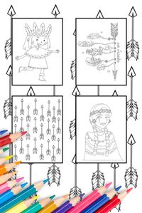 Native American Coloring Book This coloring book is sure to delight! Crafted for both children and adults, the designs are big and easy enough for the little ones, but sophisticated enough for adults. The coloring pages are beautifully designed with adorable illustrations. A wonderful book to give as a gift, or to color yourself next to the fireplace with a hot tea.