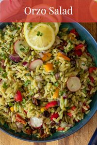 This Orzo Pasta Salad is fresh, healthy, and flavorful, easy to put together, and perfect for making ahead. It is a great side dish for last-minute parties, small gatherings, or BBQs and the leftovers are perfect for picnics and packed lunches.