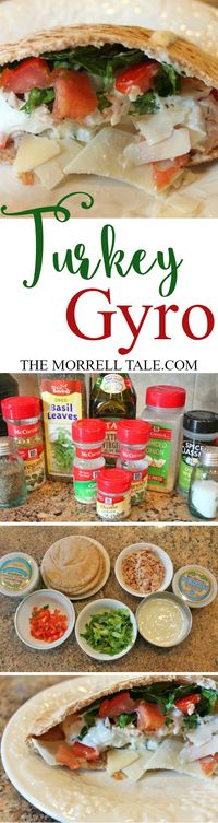 Loosely based Arby's Turkey Gyro copycat recipe. Delicious and easier than you think. Definitely a heart and filling meal! Turkey Gyro http://themorrelltale.com/turkey-gyro/