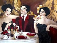 Marie Godest, Together, Gemengde techniek op doek, 120x140 cm, €.2600,-