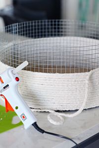 IHeart Organizing: DIY Lined Rope Basket with Handles