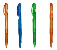 Promotion Pen (GP6074) 1. Promotion pen,promotional pen,gift pen,Retractable plastic ball pen 2. Funny model suitable for promotion 3. Transparent barrel, rubber grip 4. High quality refill inside 0.7 mm or 1.0 mm available 5. Customer PMS color and logo imprint available