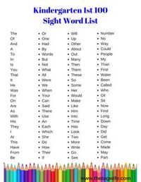 Kindergarten Sight Word list #teacher #teaching #kindergarten #backtoschool #teacherspayteachers