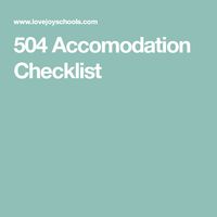 504 Accomodation Checklist