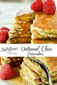 Nutritious Oatmeal Chia Pancakes with Kefir are hearty and delicious and will keep you full till lunch. Oatmeal pancakes are easy to make too. #homemadeandyummy #pancakes #oatmeal #chia #healthybreakfast | homemadeandyummy.com