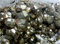 Pyrite, C. E. Duff & Son Quarry, Huntsville, Logan County, Ohio, USA. Size 18 cm. Pyrite diploidal crystals